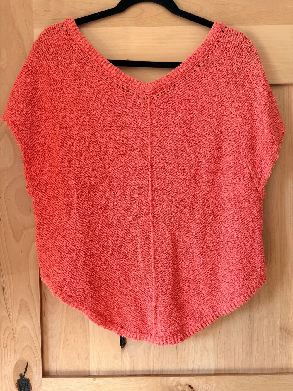 Free People Knit Top Women’s XS/TP Textured Crochet Casual Orange